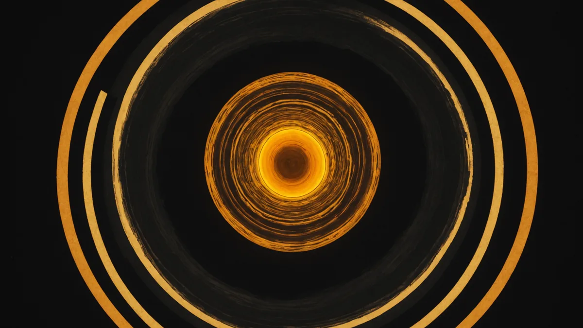 Founding story visual in amber tones, showing Ringg's origins